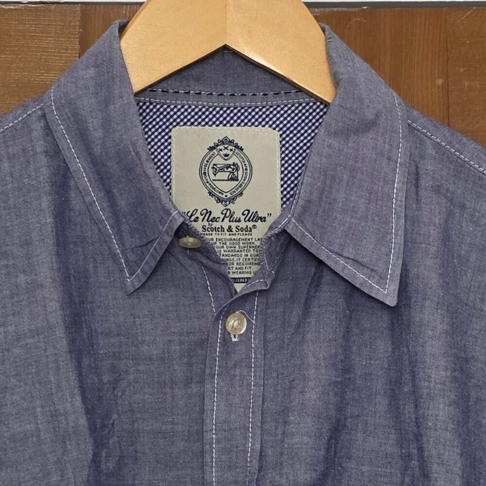 SCOTCH & SODA Lightweight cotton chambray L/S slim Large